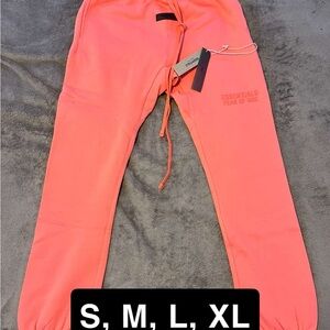 Essentials Pink Sweatpants Adjustable Fit Casual Wear
